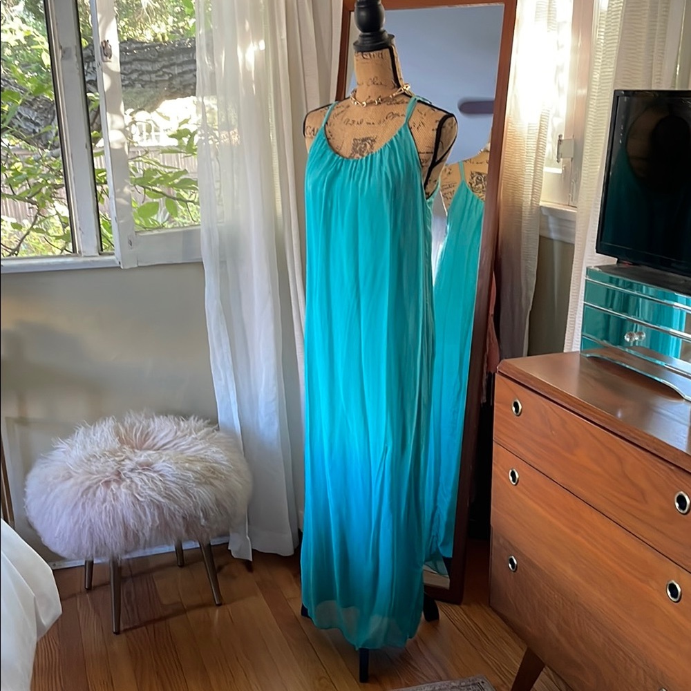 Elegant Blue Maxi Dress